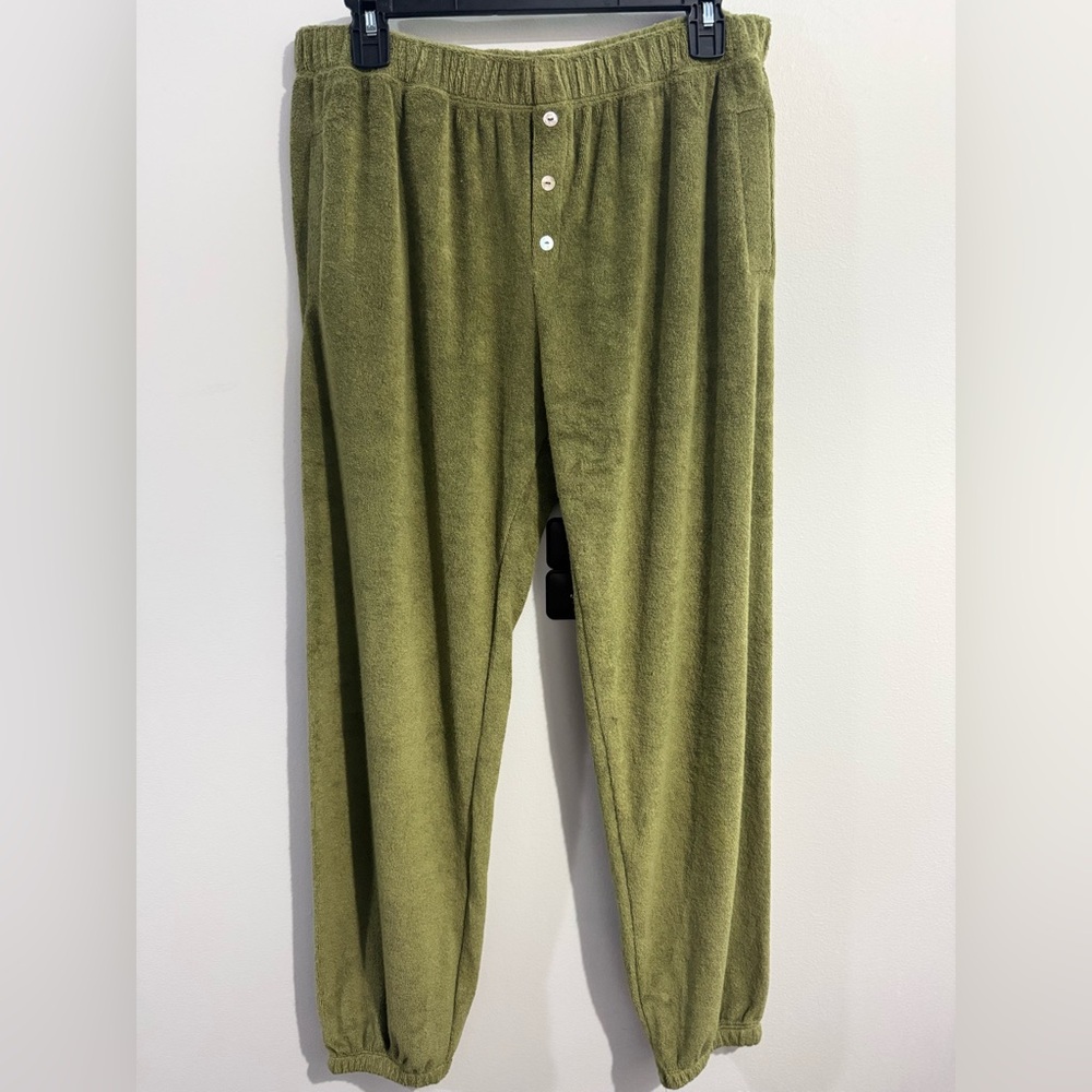 DONNI. Terry Henley Sweatpants Womens Size L - Picture 2 of 4